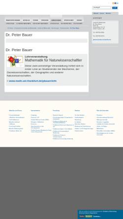 Vorschau der mobilen Webseite www.math.uni-frankfurt.de, Bauer, Dr. Peter