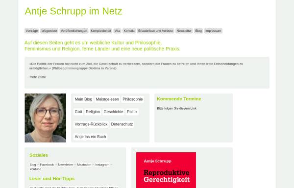 Vorschau von www.antjeschrupp.de, Antje Schrupp im Netz