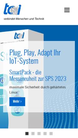 Vorschau der mobilen Webseite www.tci.de, TCI Gesellschaft für technische Informatik mbH