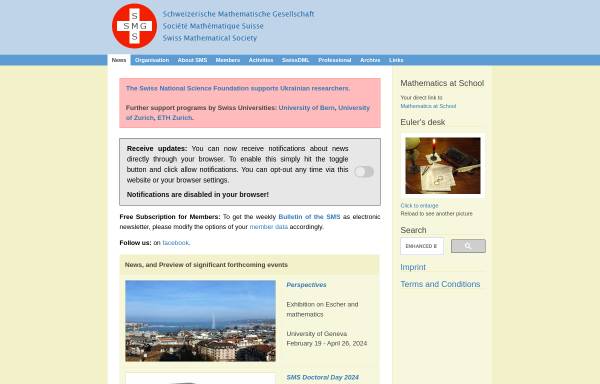 Vorschau von math.ch, Schweizerische Mathematische Gesellschaft