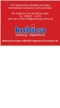 Vorschau der mobilen Webseite www.werbung-kubica.de, Werbung Kubica
