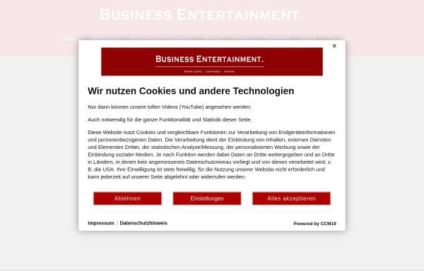 Vorschau von www.business-entertainment.net, Business Entertainment - Walk acts, Comedy, Shows