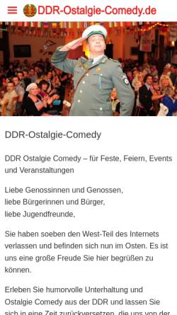Vorschau der mobilen Webseite www.ddr-ostalgie-comedy.de, Bullinger, Horst