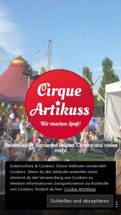 Vorschau der mobilen Webseite www.cirque-artikuss.de, Cirque Artikuss