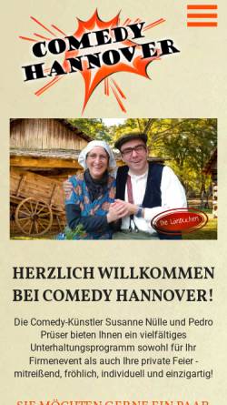 Vorschau der mobilen Webseite www.comedy-hannover.de, Prüser, Pedro