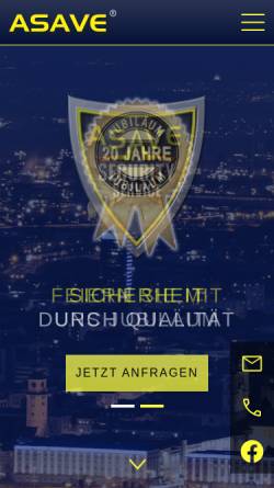 Vorschau der mobilen Webseite asave.at, Asave Security Service Haberlik-Pleier OEG