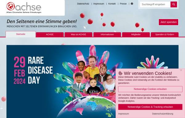 Vorschau von www.achse-online.de, Allianz Chronischer Seltener Erkrankungen