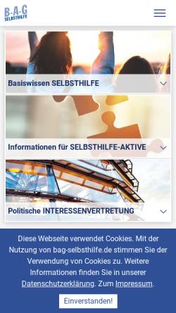 Vorschau der mobilen Webseite www.bag-selbsthilfe.de, Bundesarbeitsgemeinschaft Hilfe für Behinderte e.V.