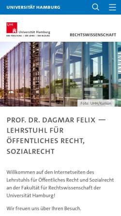 Vorschau der mobilen Webseite www.jura.uni-hamburg.de, Felix, Prof. Dr. Dagmar
