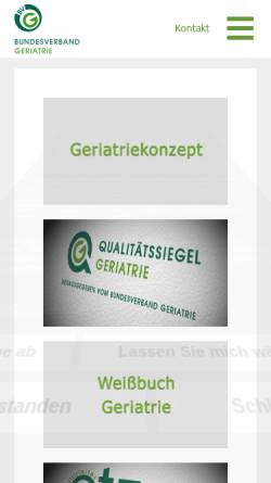 Vorschau der mobilen Webseite www.bag-geriatrie.de, Bundesarbeitsgemeinschaft der Klinisch Geriatrischen Einrichtungen e.V.