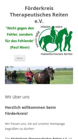 Vorschau der mobilen Webseite www.foerderkreis-therapeutisches-reiten.de, Förderkreis Therapeutisches Reiten e.V.
