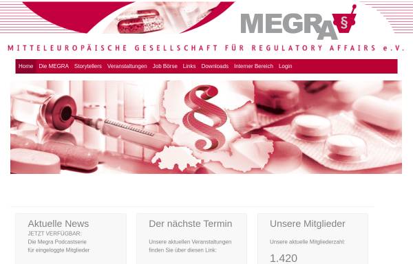 Vorschau von www.megra.org, MittelEuropäische Gesellschaft für Regulatory Affairs