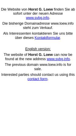 Vorschau der mobilen Webseite www.loew.info, Horst G. Loew
