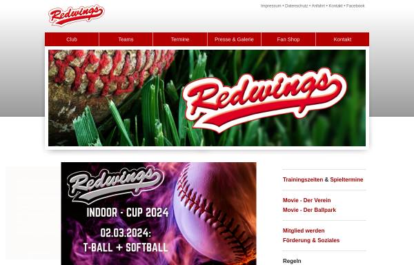 Vorschau von www.redwings-baseball.com, B.C. Main-Taunus Redwings 1994 e.V.