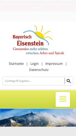 Vorschau der mobilen Webseite www.bayerisch-eisenstein.de, Bayerisch Eisenstein - Luftkurort an der Glasstraße