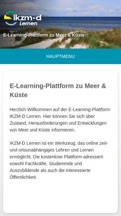 Vorschau der mobilen Webseite www.ikzm-d.de, Informationsmodule zu Küste, Meer und Integriertes Küstenzonenmanagement (IKZM)