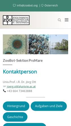 Vorschau der mobilen Webseite www.promare.at, Verein zur Förderung der Meeresforschung in Österreich