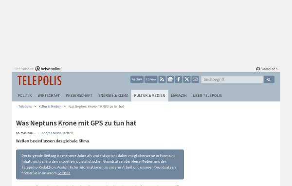 Vorschau von www.heise.de, Was Neptuns Krone mit GPS zu tun hat