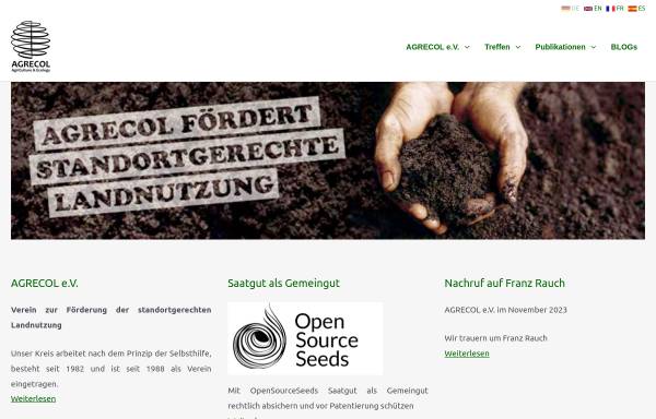 Vorschau von www.agrecol.de, Agrecol e. V. Verein zur Förderung der standortgerechten Landnutzung