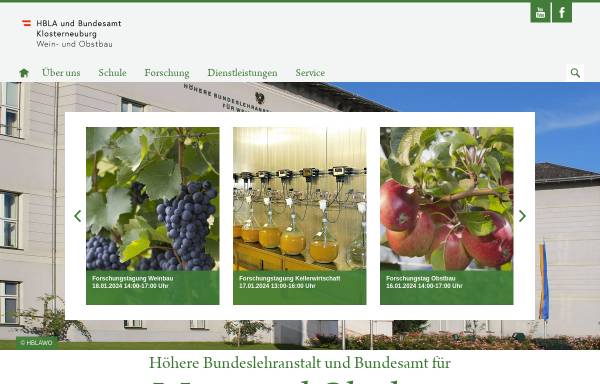 Vorschau von www.weinobstklosterneuburg.at, Bundesamt für Wein- und Obstbau in Klosterneuburg