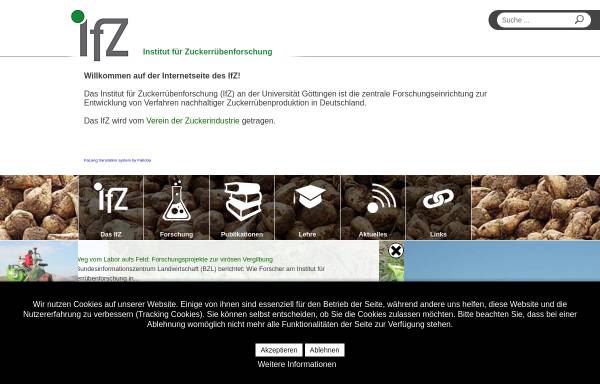 Vorschau von www.ifz-goettingen.de, Institut für Zuckerrübenforschung (IfZ) Göttingen