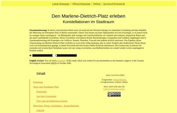 Vorschau von userpage.fu-berlin.de, Den Marlene-Dietrich-Platz erleben