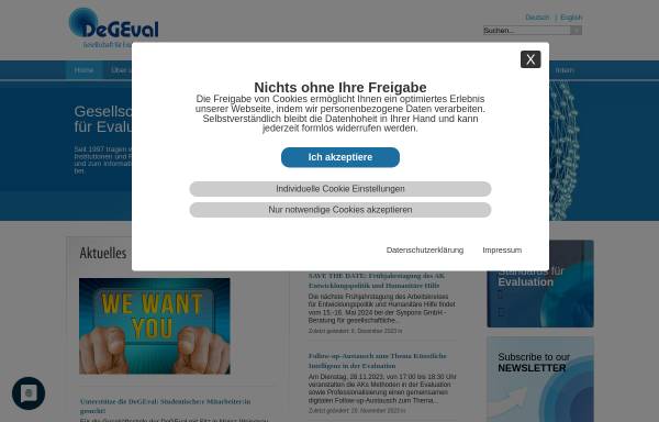 Vorschau von www.degeval.de, DeGEval - Gesellschaft für Evaluation e.V.