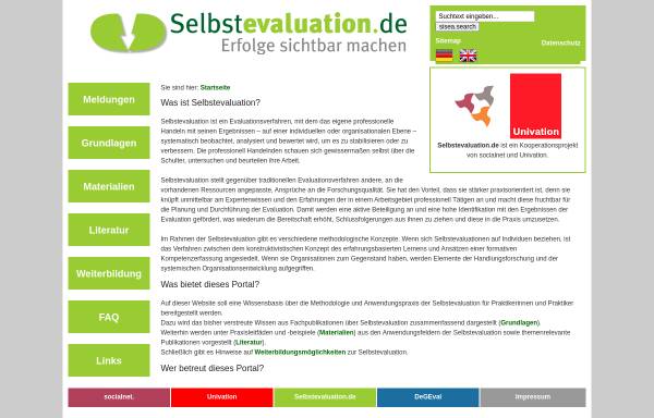 Vorschau von www.selbstevaluation.de, Selbstevaluation.de