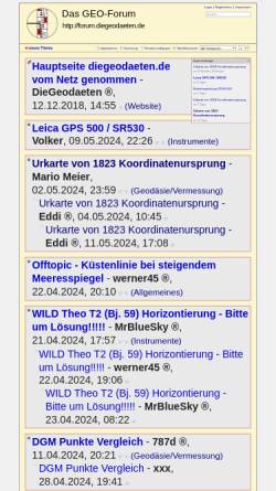 Vorschau der mobilen Webseite diegeodaeten.de, Geodäsie und Geoinformatik