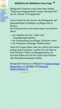 Vorschau der mobilen Webseite www.bc-tremonia.de, Bridgeclub Tremonia Dortmund