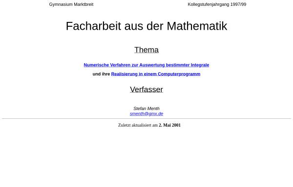 Vorschau von www.stefan-menth.de, Numerische Verfahren zur Auswertung bestimmter Integrale