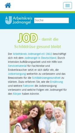 Vorschau der mobilen Webseite jodmangel.de, Arbeitskreis Jodmangel