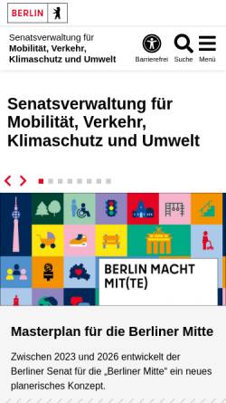 Vorschau der mobilen Webseite www.stadtentwicklung.berlin.de, Senatsverwaltung für Stadtentwicklung - Umwelt