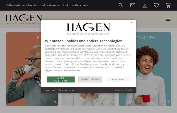 Vorschau von www.hagen-onlineshop.de, Hagen Kaffee