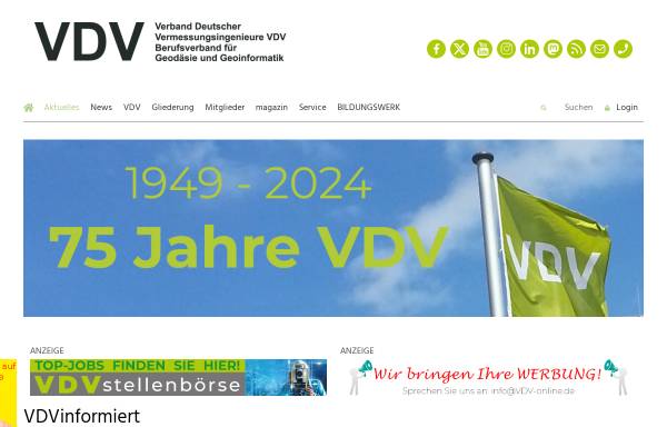 Vorschau von www.vdv-online.de, Verband Deutscher Vermessungsingenieure (VDV) e.V.