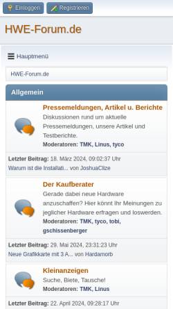 Vorschau der mobilen Webseite www.hwe-forum.de, HWE-Forum