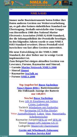 Vorschau der mobilen Webseite www.nmea.de, NMEA