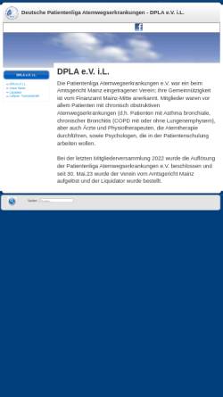 Vorschau der mobilen Webseite www.patientenliga-atemwegserkrankungen.de, Patientenliga Atemwegserkrankungen e. V.