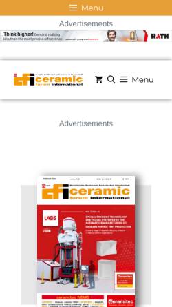 Vorschau der mobilen Webseite www.cfi-web.de, Ceramic Forum International