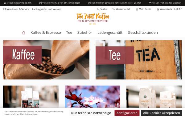 Vorschau von www.tee-peter-kaffee.de, Tee Peter Kaffee