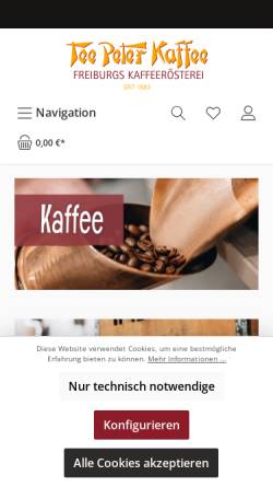Vorschau der mobilen Webseite www.tee-peter-kaffee.de, Tee Peter Kaffee