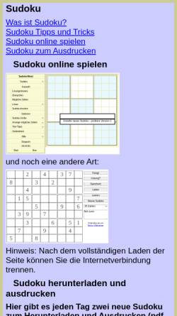 Vorschau der mobilen Webseite sudoku.rhein-net.de, Sudoku von Rhein@Net