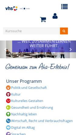 Vorschau der mobilen Webseite www.vhs-neuss.de, Volkshochschule Neuss