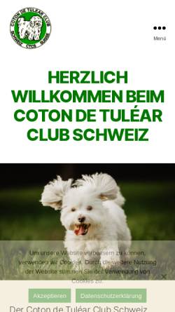 Vorschau der mobilen Webseite www.swisscotonclub.ch, Coton de Tulear Club Schweiz