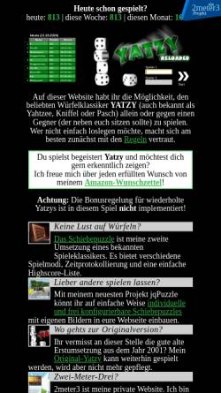 Vorschau der mobilen Webseite www.2meter3.de, Yatzy