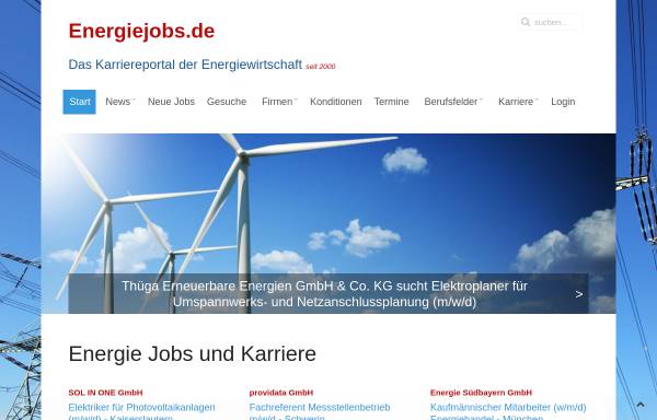 Vorschau von www.energiejobs.de, Energiejobs. de - Karriereportal der Energiewirtschaft