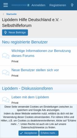 Vorschau der mobilen Webseite www.lipoedem-forum.de, Lipödem Forum