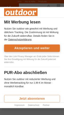 Vorschau der mobilen Webseite outdoorchannel.de, Outdoorchannel.de