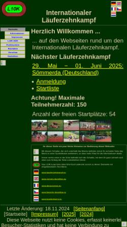 Vorschau der mobilen Webseite www.laeuferzehnkampf.de, Internationaler Läuferzehnkampf