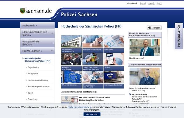 Vorschau von www.polizei.sachsen.de, Hochschule der Sächsischen Polizei